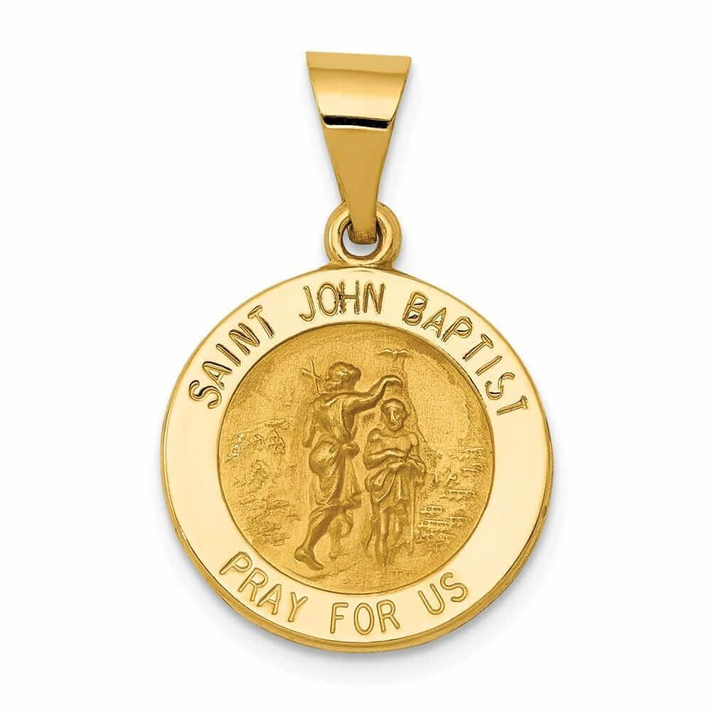 Lovely Rita's Pendants & Charms No Engraving 14 Yellow Gold Saint John Baptist Medal Pendant