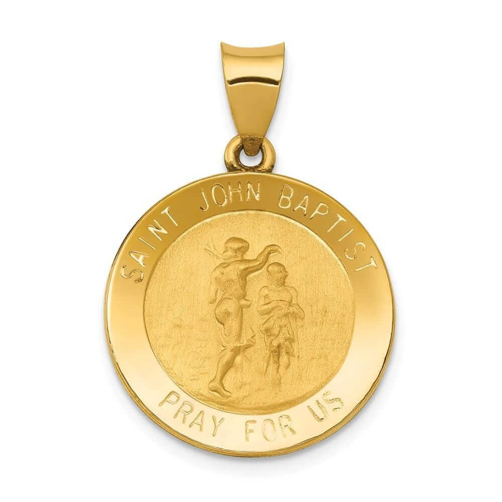 Lovely Rita's Pendants & Charms No Engraving 14 Yellow Gold Saint John Baptist Medal Pendant