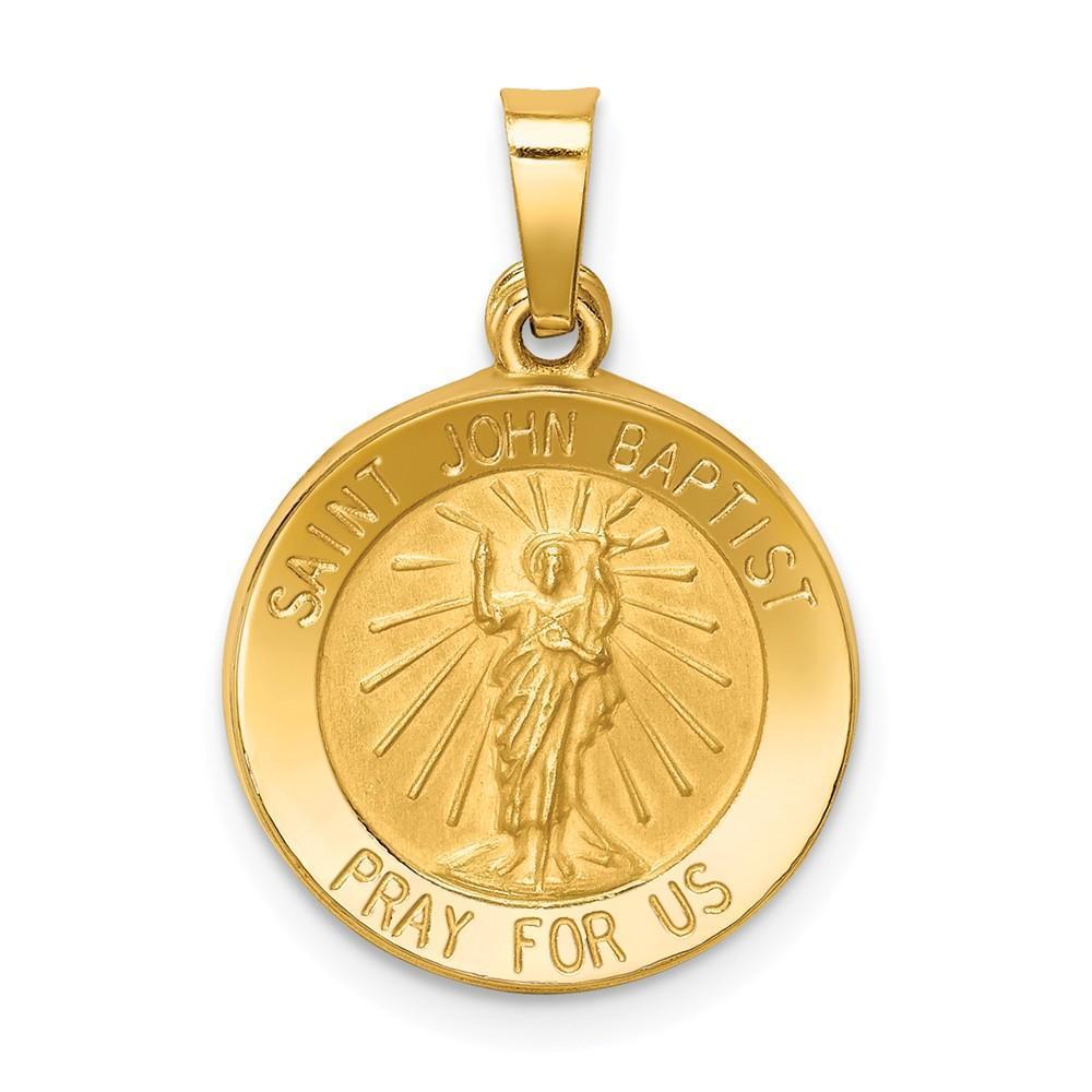 Lovely Rita's Pendants & Charms No Engraving 14 Yellow Gold Saint John Baptist Medal Pendant