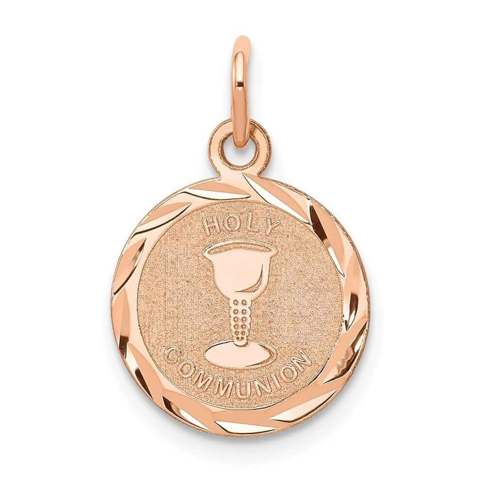 Lovely Rita's Pendants & Charms No Engraving 14k Rose Gold Holy Communion Medal Pendant.