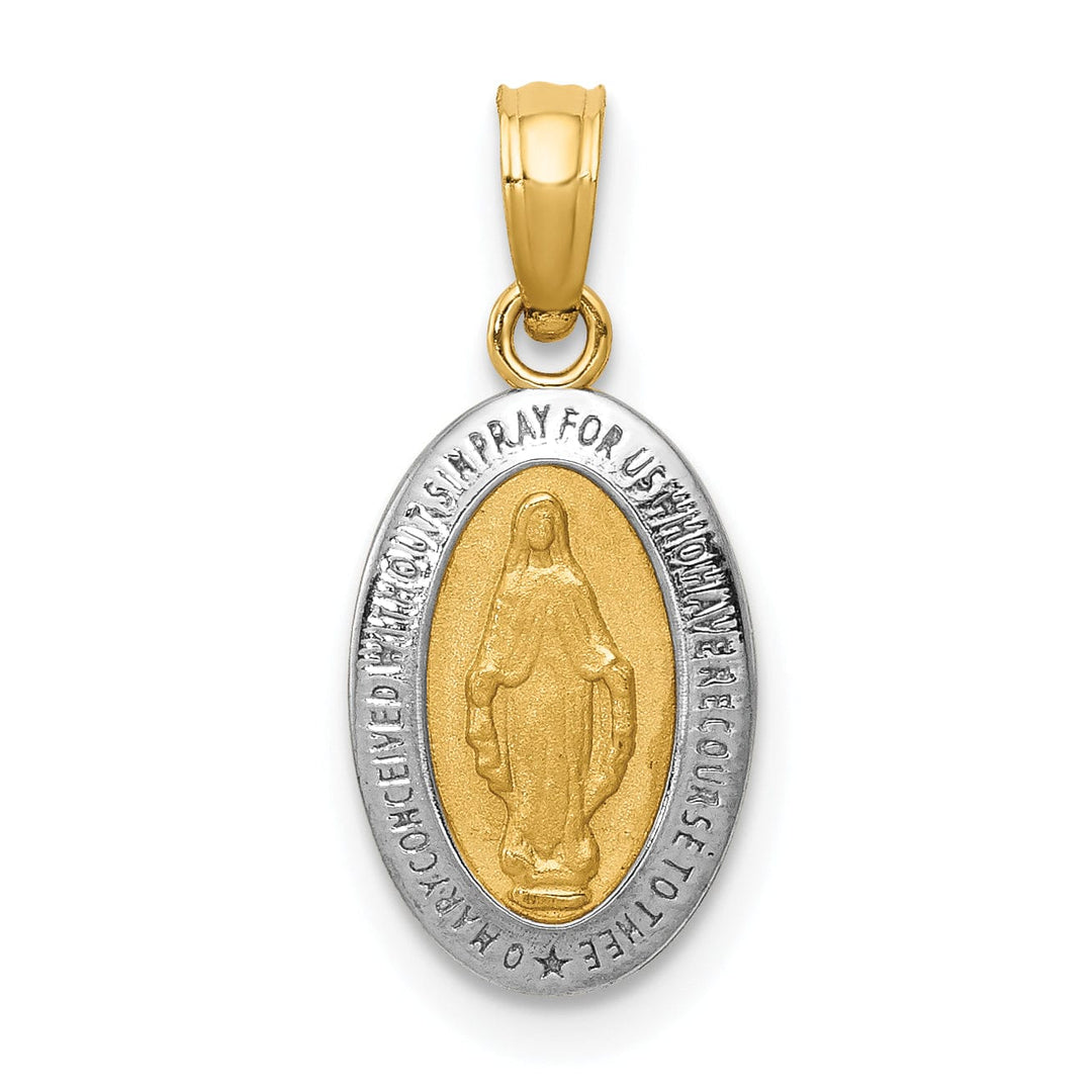Lovely Rita's Pendants & Charms No Engraving 14k Two Tone Gold Miraculous Medal Charm