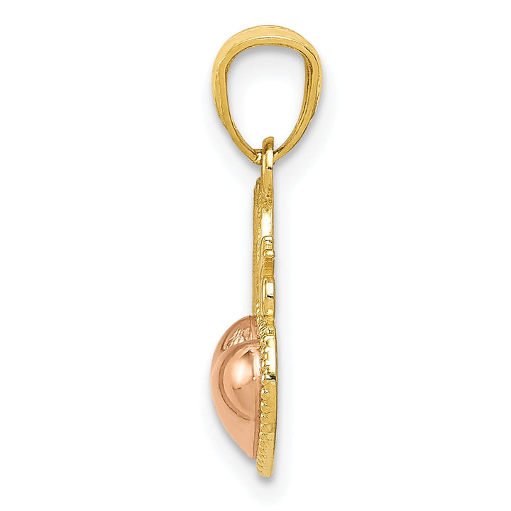Lovely Rita's Pendants & Charms No Engraving 14k Two Tone Gold Sweet 16 Heart Pendant