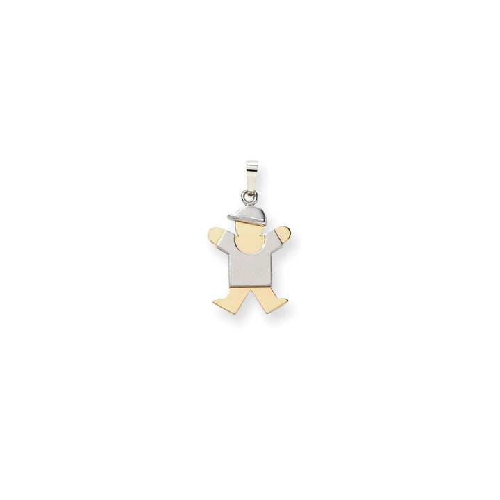 Lovely Rita's Pendants & Charms No Engraving 14k Two-tone Polished Small Boy With Hat Joy Charm