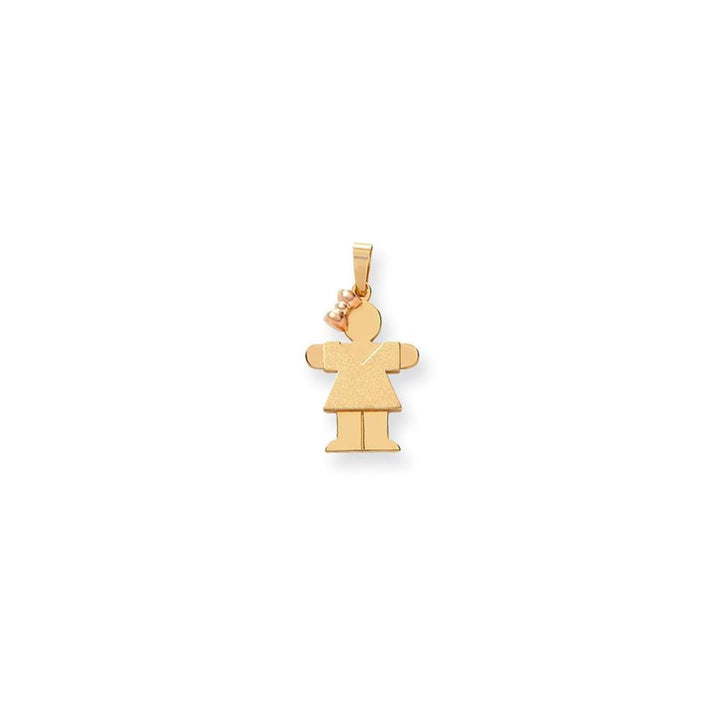 Lovely Rita's Pendants & Charms No Engraving 14k Two-tone Small Polished Hugs Girl With Bow Charm