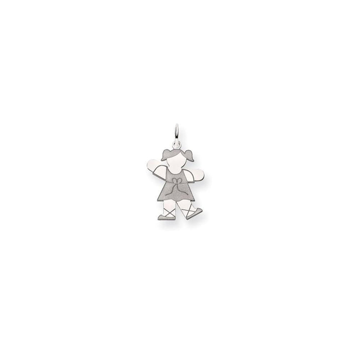Lovely Rita's Pendants & Charms No Engraving 14k White Gold Ballerina Girl Kiss Charm