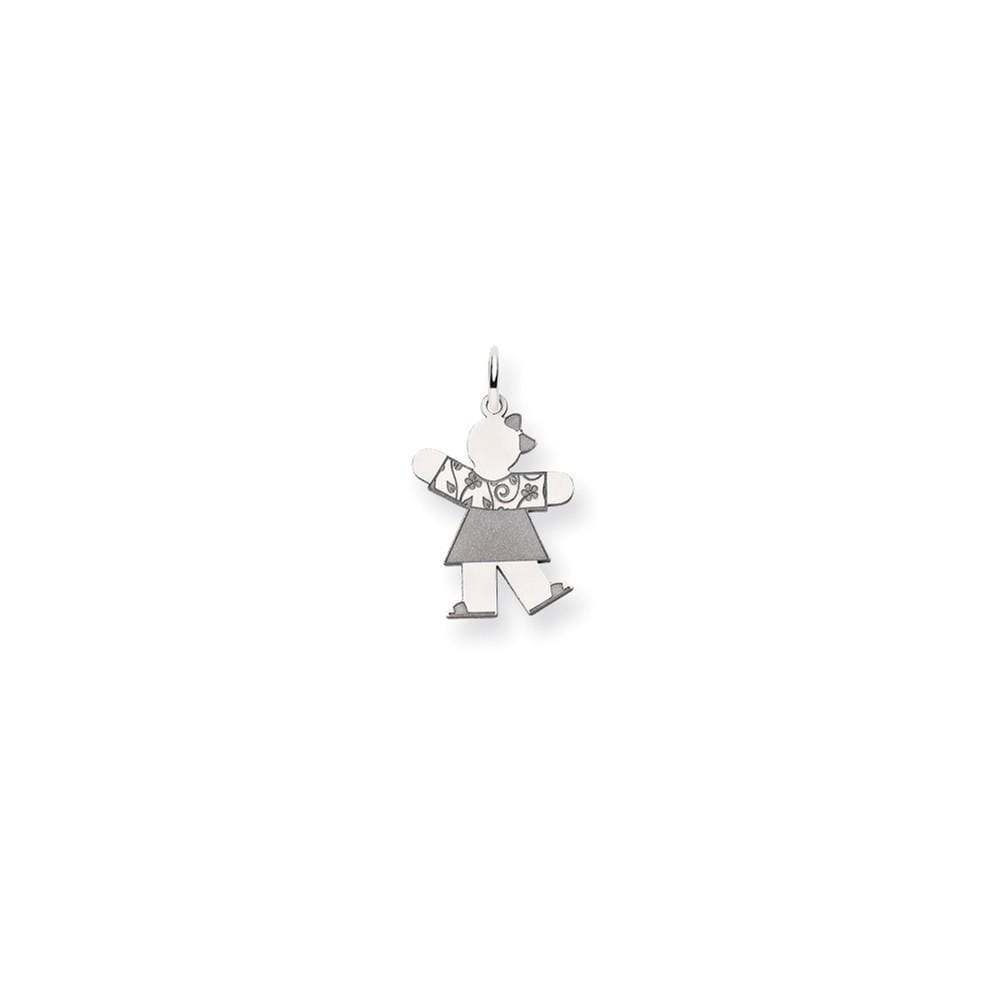 Lovely Rita's Pendants & Charms No Engraving 14k White Gold Girl in Floral Dress Kiss Charm