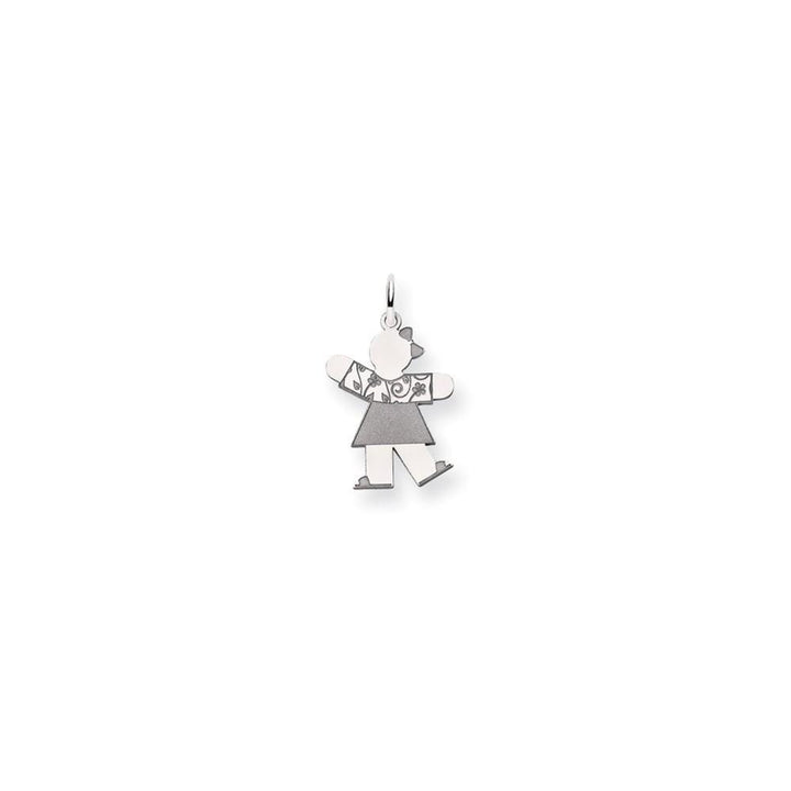 Lovely Rita's Pendants & Charms No Engraving 14k White Gold Girl in Floral Dress Kiss Charm