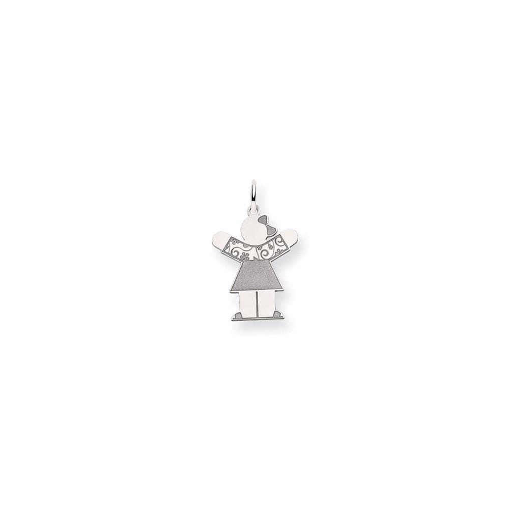 Lovely Rita's Pendants & Charms No Engraving 14k White Gold Girl in Floral Dress Love Charm