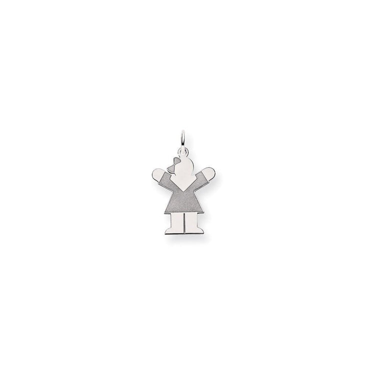Lovely Rita's Pendants & Charms No Engraving 14k White Gold Girl With Bow Love Charm
