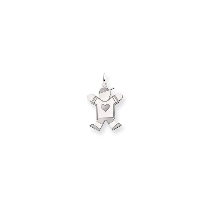 Lovely Rita's Pendants & Charms No Engraving 14k White Gold Heart Boy With Hat Joy Charm
