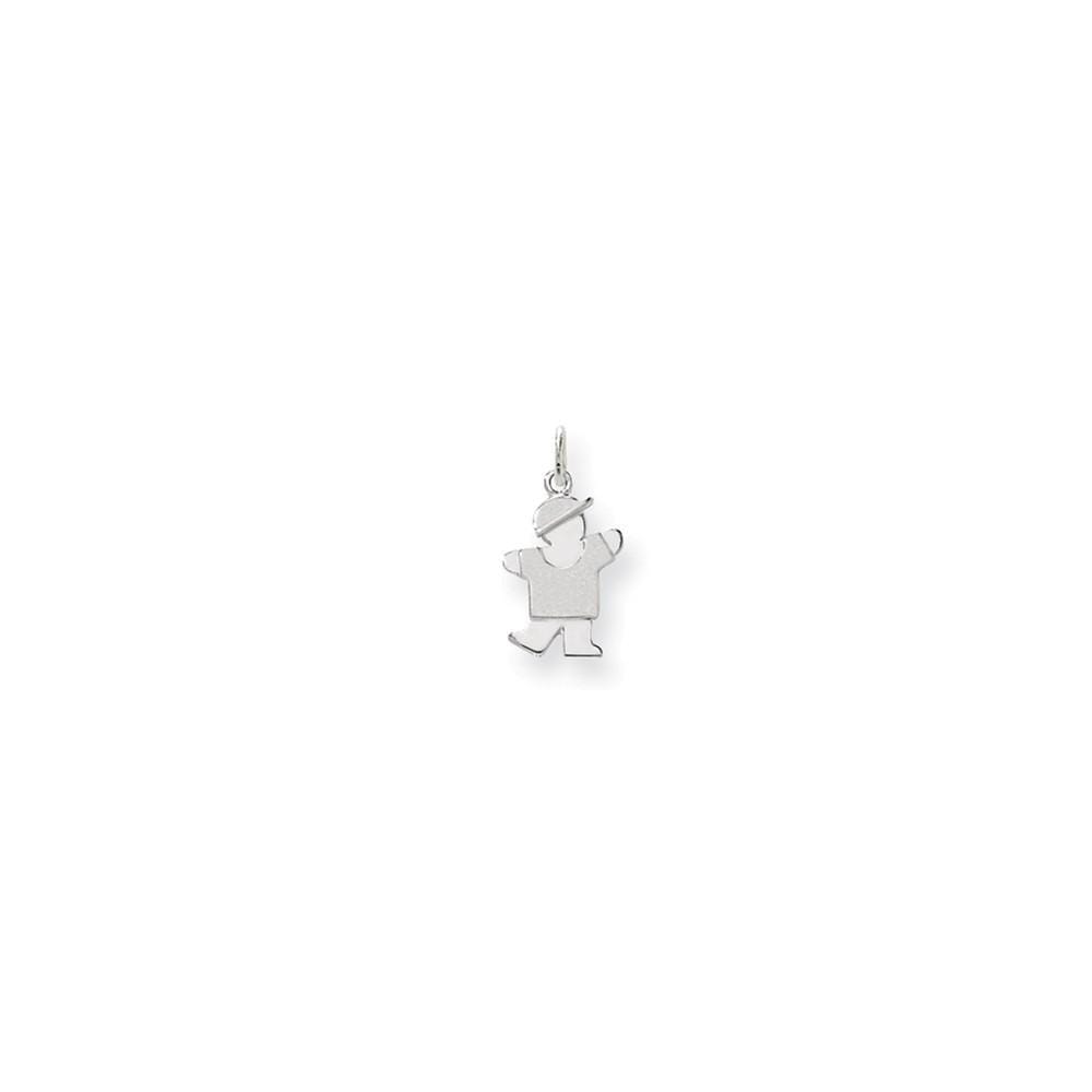 Lovely Rita's Pendants & Charms No Engraving 14k White Gold Mini Boy With Hat Kiss Charm