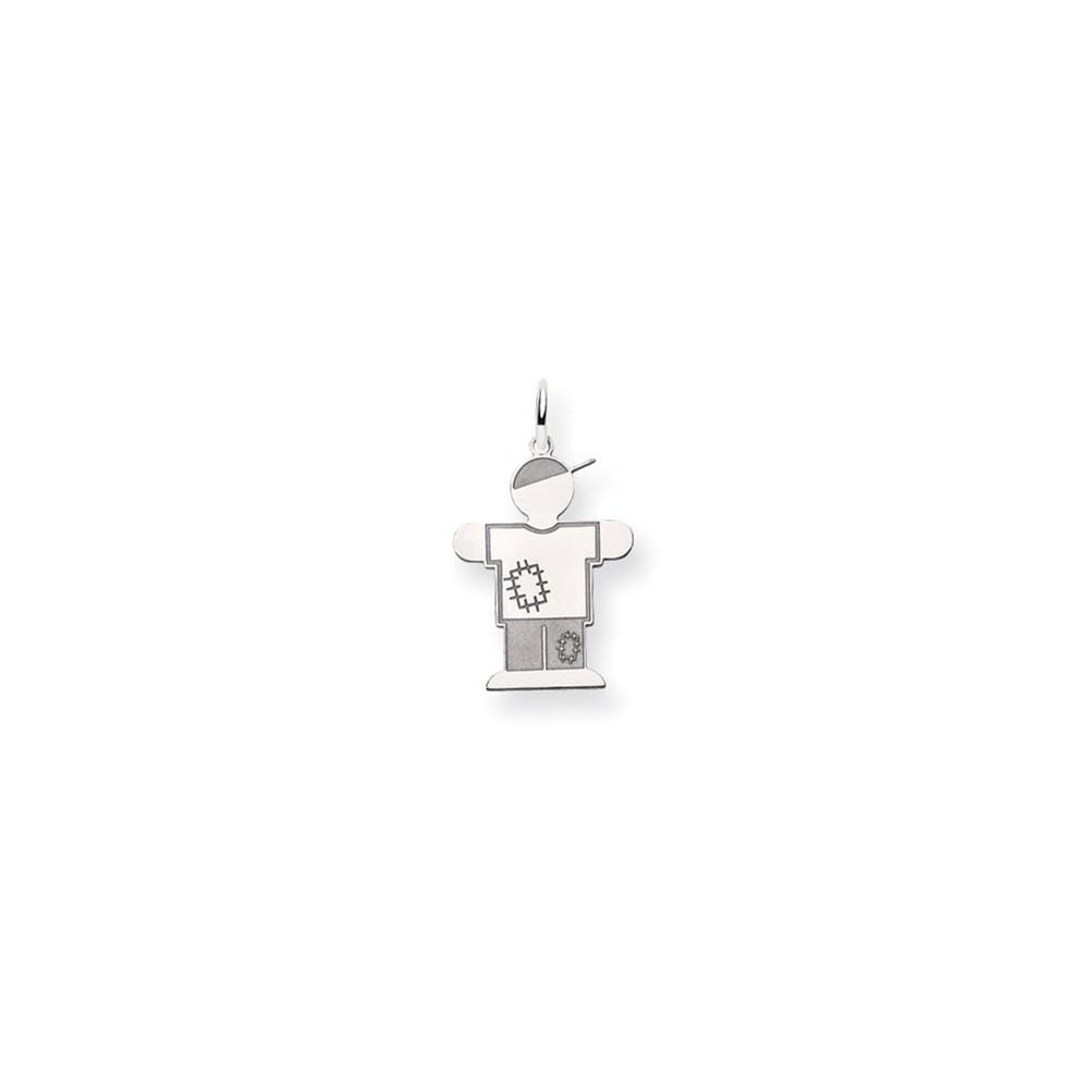 Lovely Rita's Pendants & Charms No Engraving 14k White Gold Patchwork Boy Hugs Charm