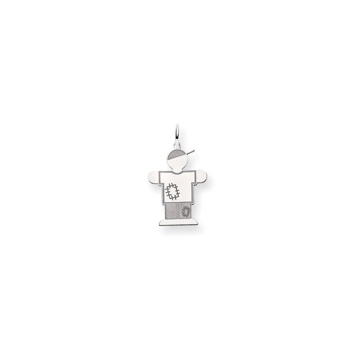 Lovely Rita's Pendants & Charms No Engraving 14k White Gold Patchwork Boy Hugs Charm
