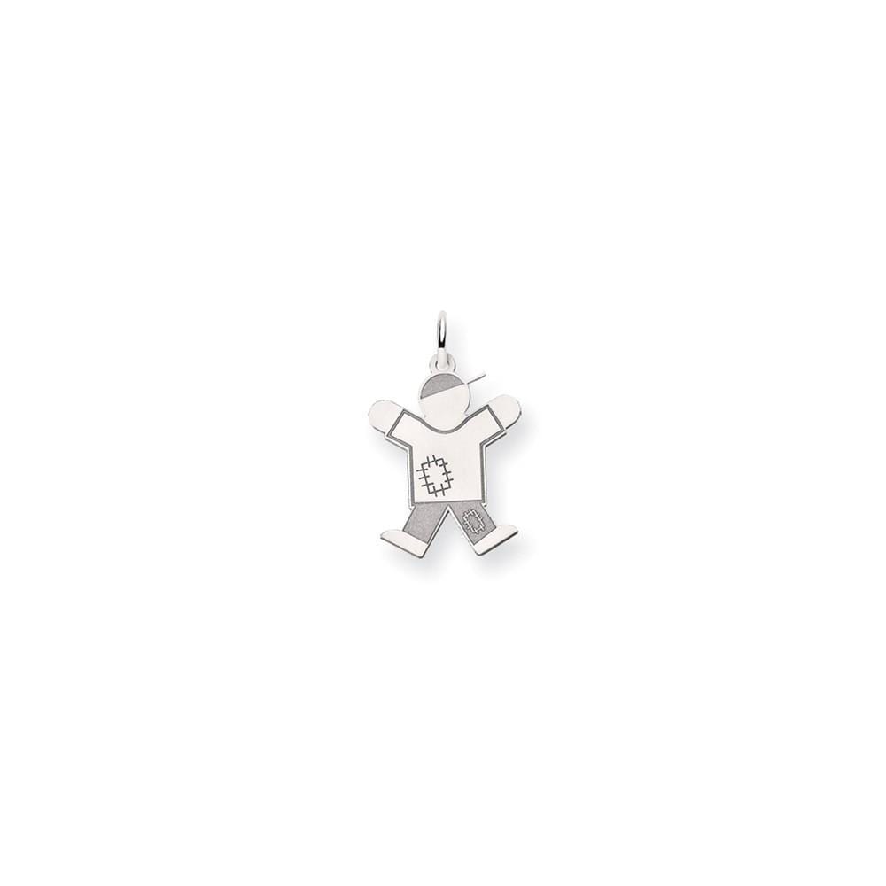Lovely Rita's Pendants & Charms No Engraving 14k White Gold Patchwork Boy Joy Charm