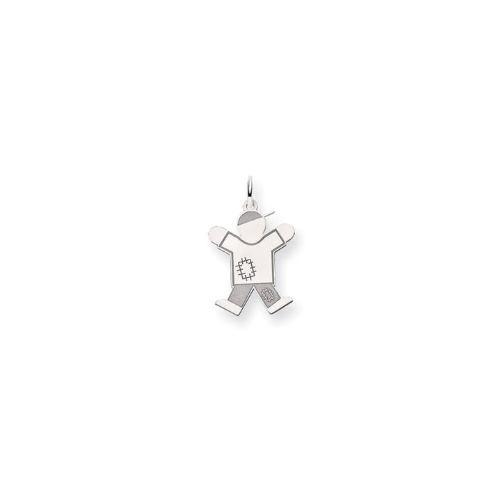 Lovely Rita's Pendants & Charms No Engraving 14k White Gold Patchwork Boy Joy Charm
