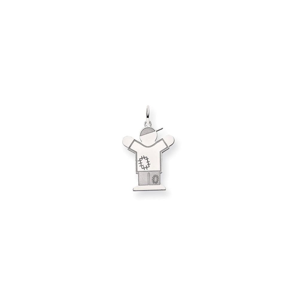 Lovely Rita's Pendants & Charms No Engraving 14k White Gold Patchwork Boy Love Charm