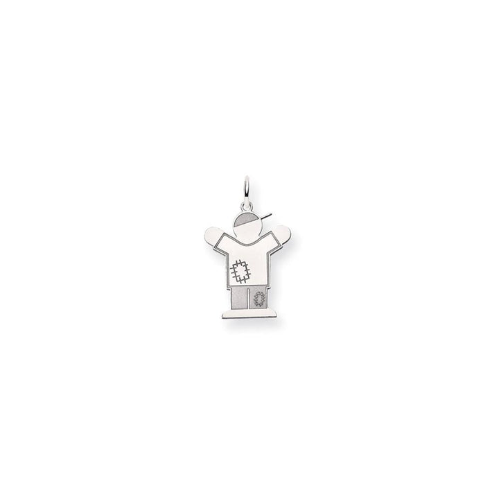 Lovely Rita's Pendants & Charms No Engraving 14k White Gold Patchwork Boy Love Charm