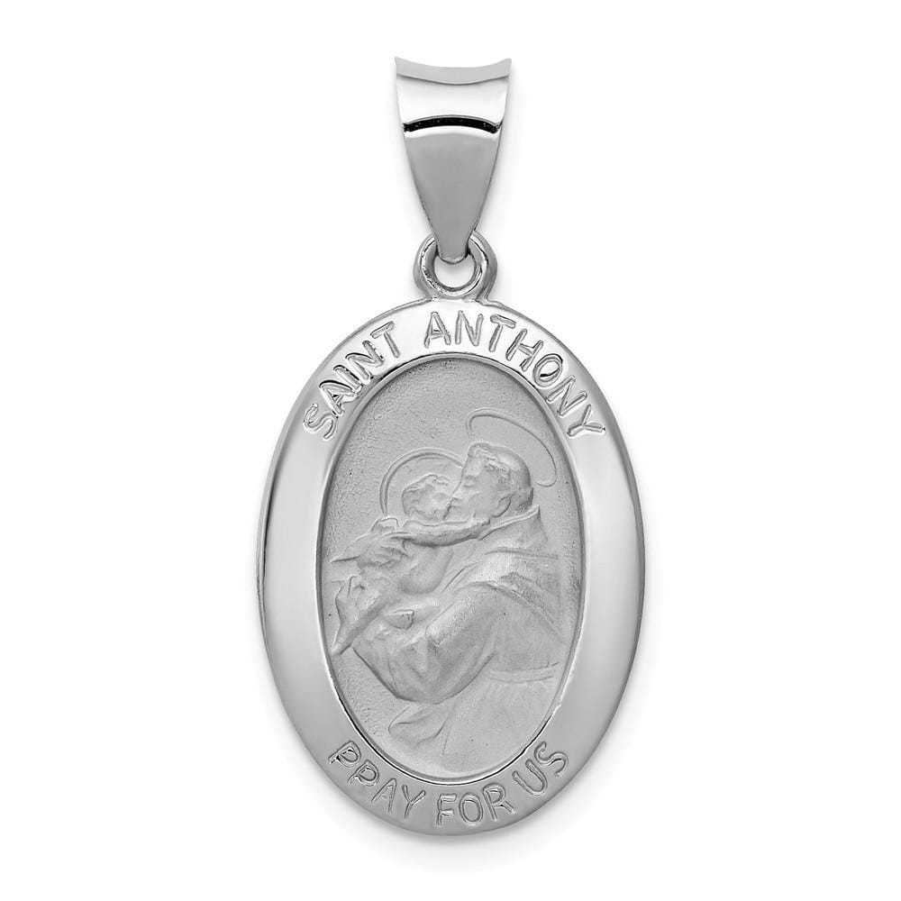 Lovely Rita's Pendants & Charms No Engraving 14k White Gold Saint Anthony Medal Pendant
