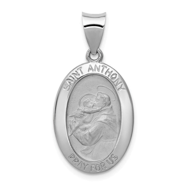 Lovely Rita's Pendants & Charms No Engraving 14k White Gold Saint Anthony Medal Pendant