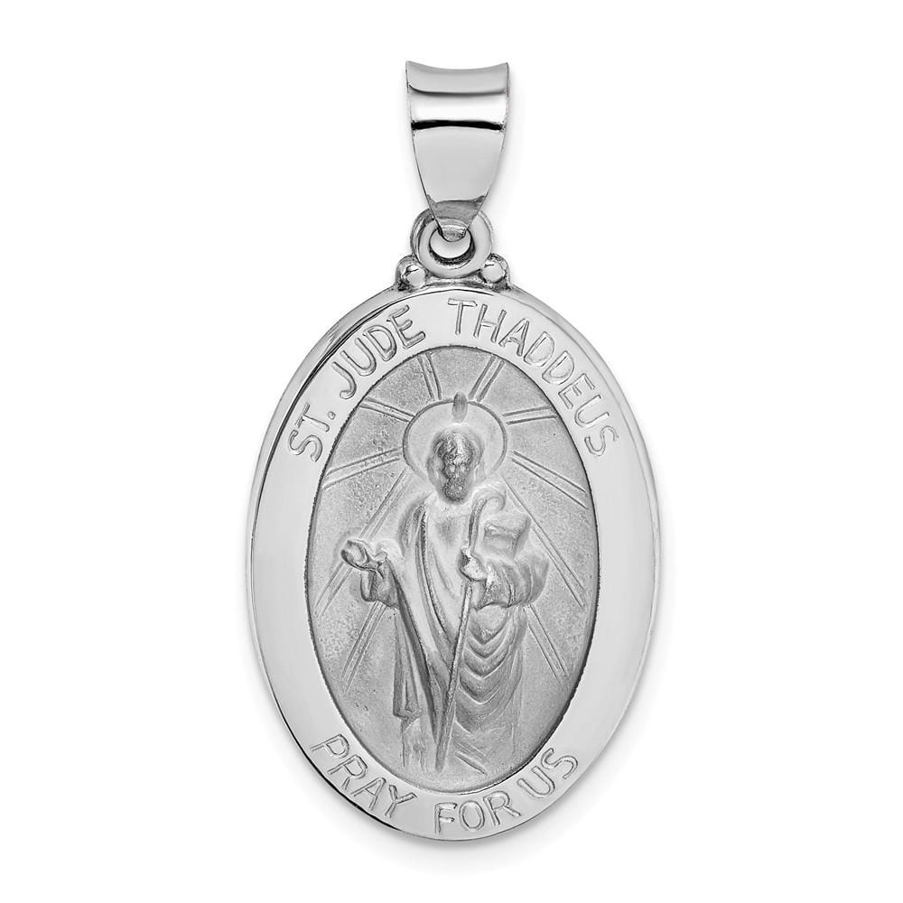 Lovely Rita's Pendants & Charms No Engraving 14k White Gold Saint Jude Thaddeus Medal Pendant