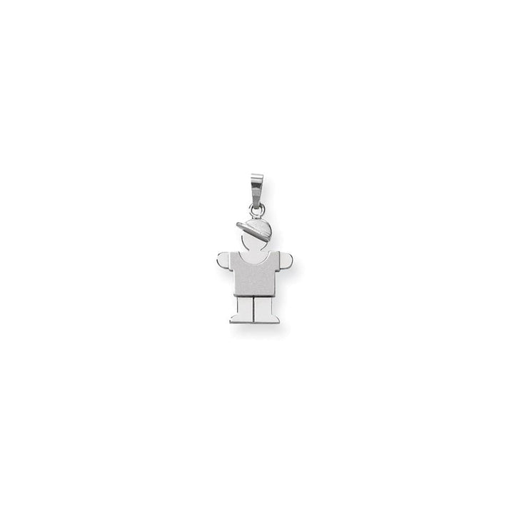 Lovely Rita's Pendants & Charms No Engraving 14k White Gold Solid Small Boy With Hat Hugs Charm