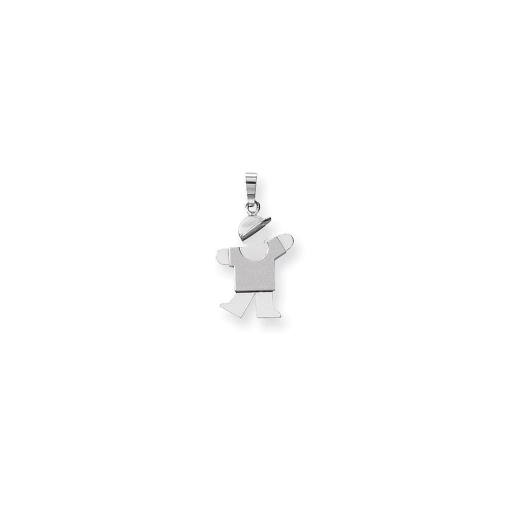 Lovely Rita's Pendants & Charms No Engraving 14k White Gold Solid Small Boy With Hat Kiss Charm