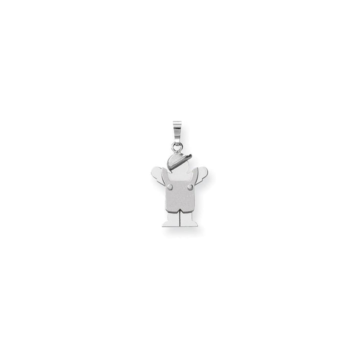 Lovely Rita's Pendants & Charms No Engraving 14k White Gold Solid Small Boy With Hat Love Charm