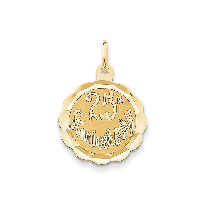 Lovely Rita's Pendants & Charms No Engraving 14k Yellow Gold 25th Anniversary Disc Pendant