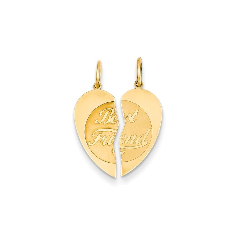 Lovely Rita's Pendants & Charms No Engraving 14k Yellow Gold 2pc Best Friend Charm Pendant