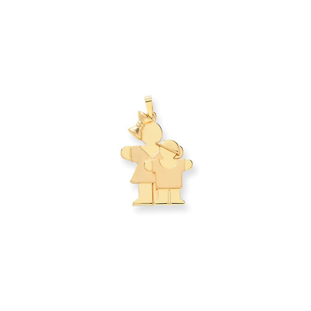 Lovely Rita's Pendants & Charms No Engraving 14k Yellow Gold Big Sister/Little Boy Hugs Charm