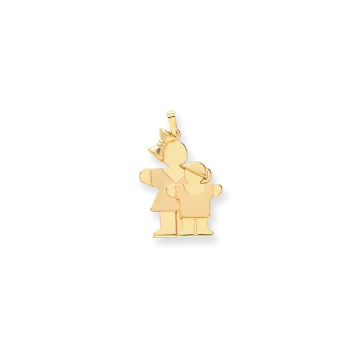 Lovely Rita's Pendants & Charms No Engraving 14k Yellow Gold Big Sister/Little Boy Hugs Charm