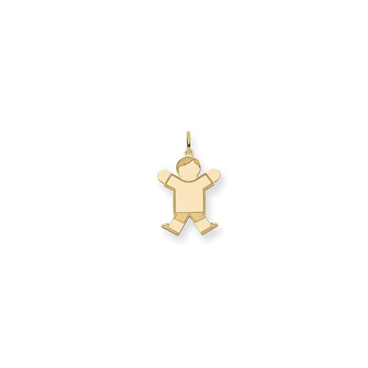 Lovely Rita's Pendants & Charms No Engraving 14k Yellow Gold Boy With Haircut Joy Charm