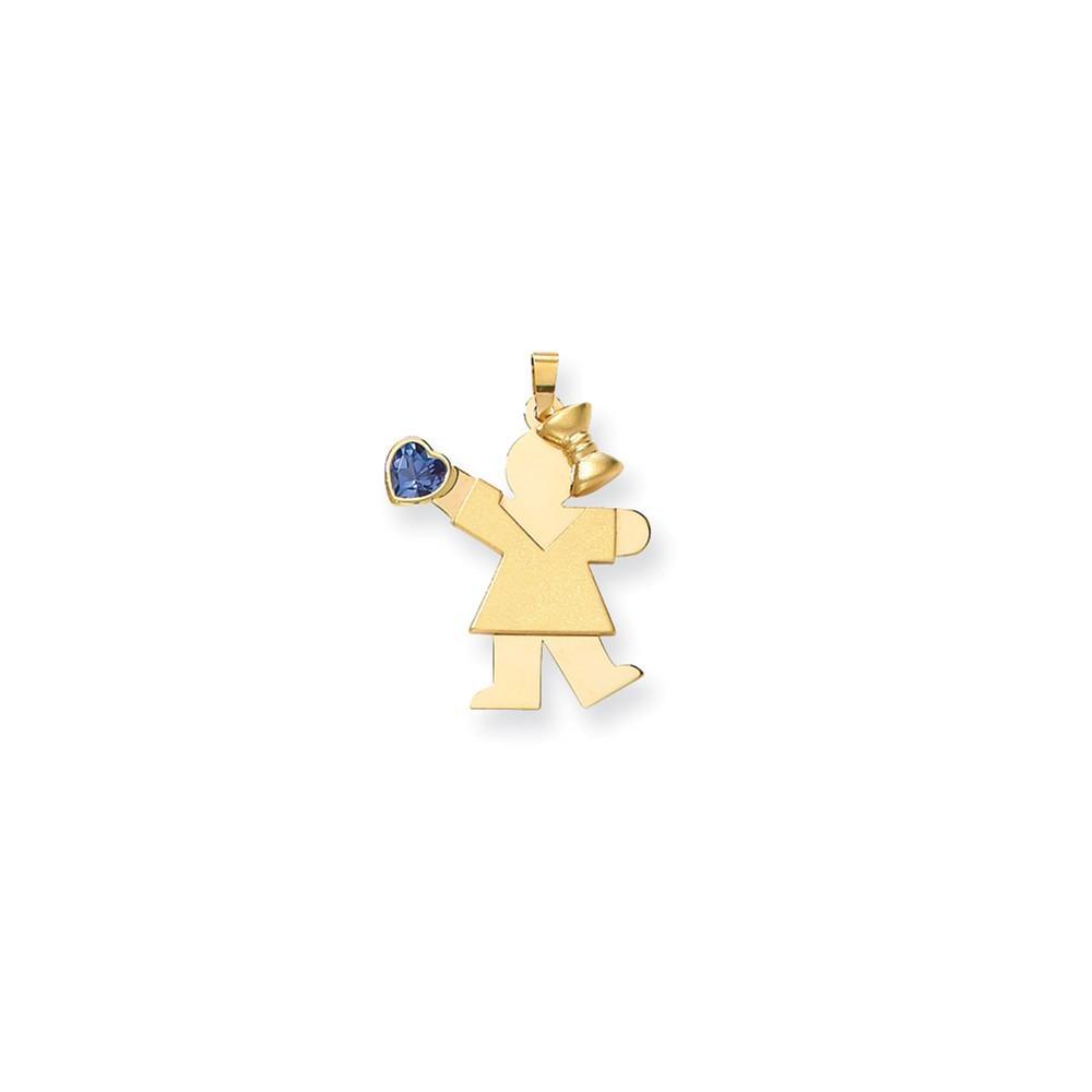 Lovely Rita's Pendants & Charms No Engraving 14k Yellow Gold Dec. Birthstone Kiss Girl Charm