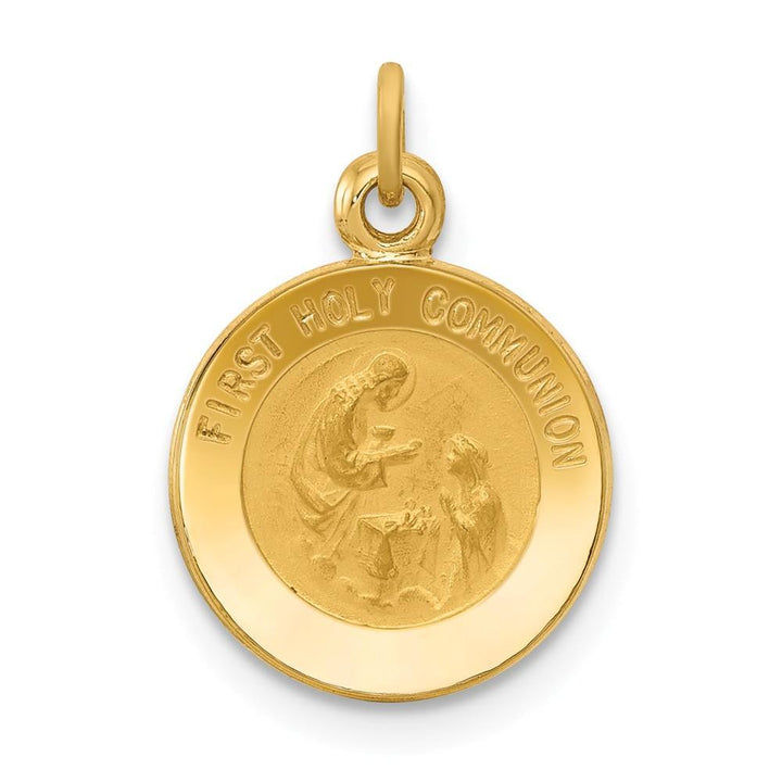 Lovely Rita's Pendants & Charms No Engraving 14k Yellow Gold First Communion Medal Pendant.