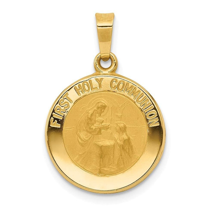 Lovely Rita's Pendants & Charms No Engraving 14k Yellow Gold First Communion Medal Pendant