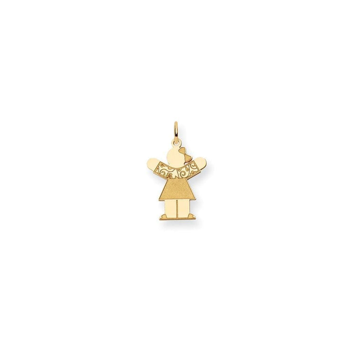 Lovely Rita's Pendants & Charms No Engraving 14k Yellow Gold Girl in Floral Dress Love Charm
