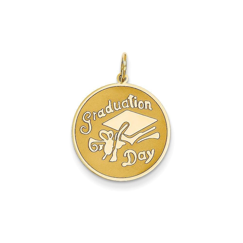 Lovely Rita's Pendants & Charms No Engraving 14k Yellow Gold Graduation Day Disc Charm