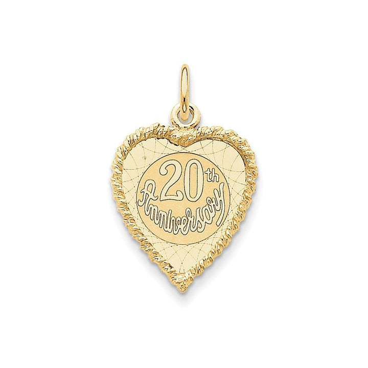 Lovely Rita's Pendants & Charms No Engraving 14k Yellow Gold Happy 20th Anniversary Charm