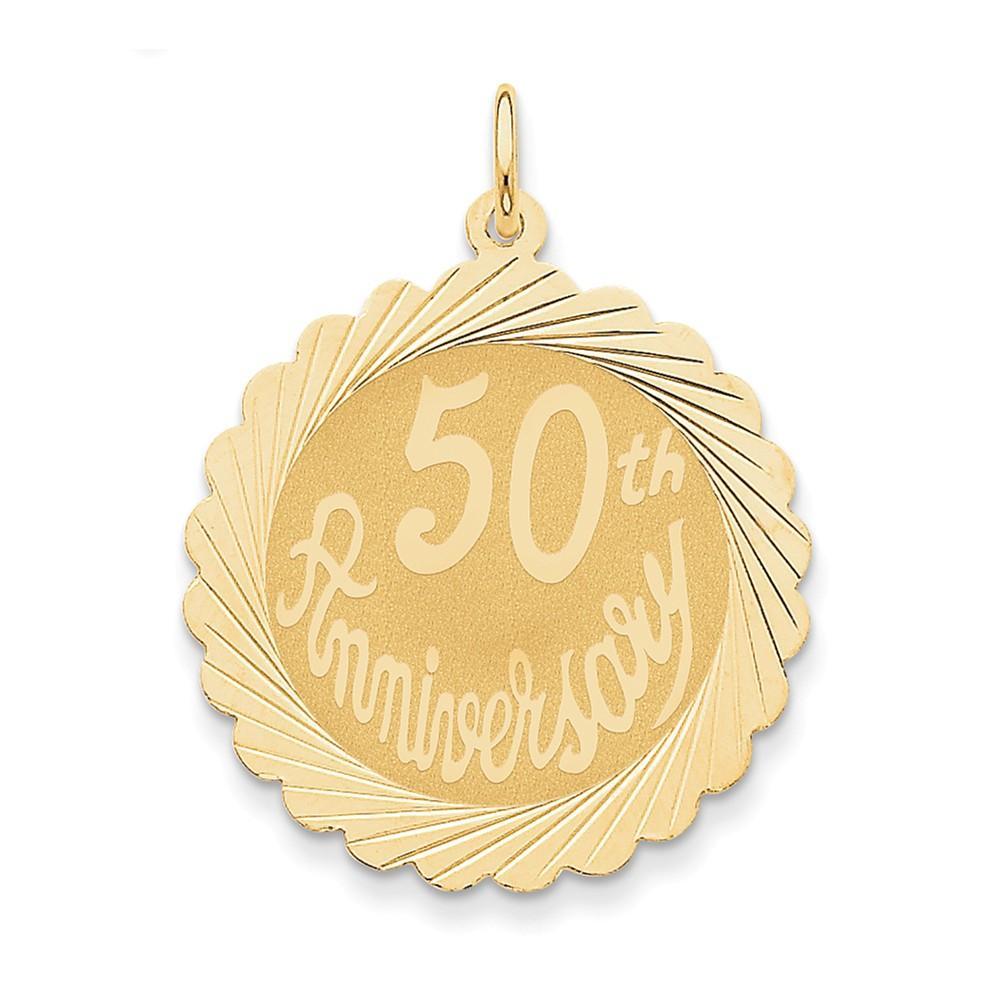 Lovely Rita's Pendants & Charms No Engraving 14k Yellow Gold Happy 50th Anniversary Charm