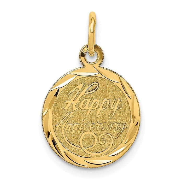 Lovely Rita's Pendants & Charms No Engraving 14k Yellow Gold Happy Anniversary Charm Pendant