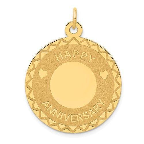 Lovely Rita's Pendants & Charms No Engraving 14k Yellow Gold Happy Anniversary Charm Pendant.
