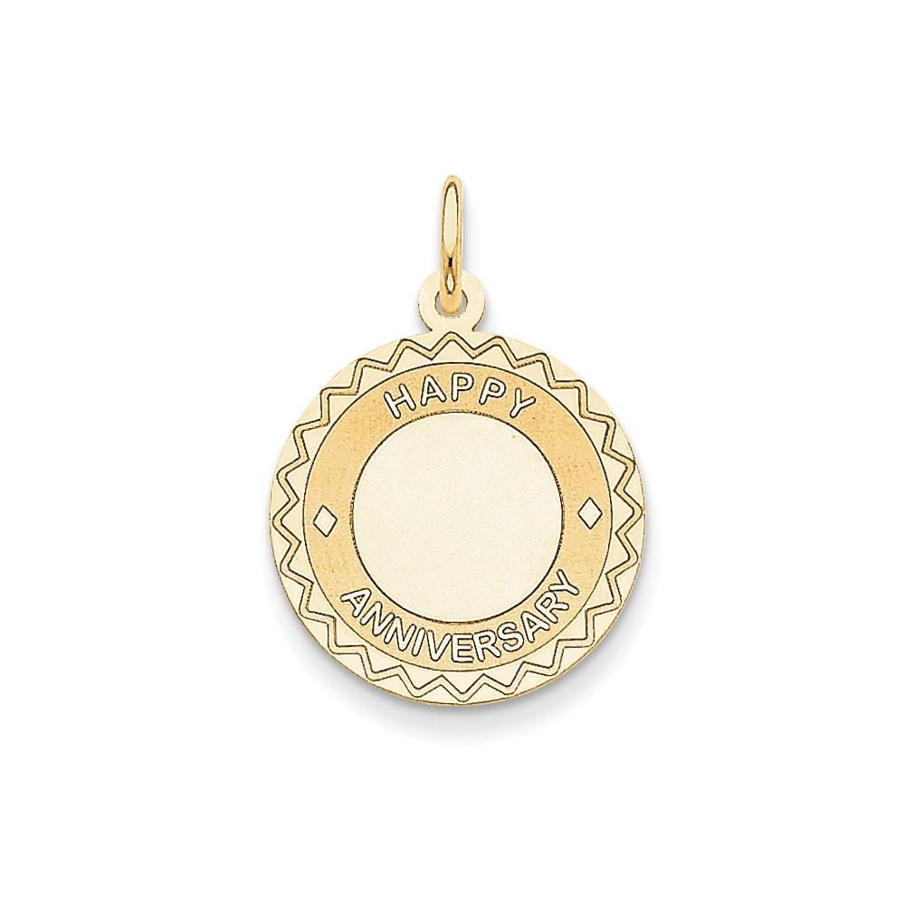 Lovely Rita's Pendants & Charms No Engraving 14k Yellow Gold Happy Anniversary Charm Pendant