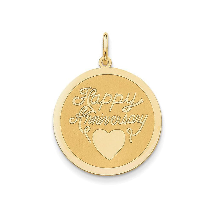 Lovely Rita's Pendants & Charms No Engraving 14k Yellow Gold Happy Anniversary Charm Pendant