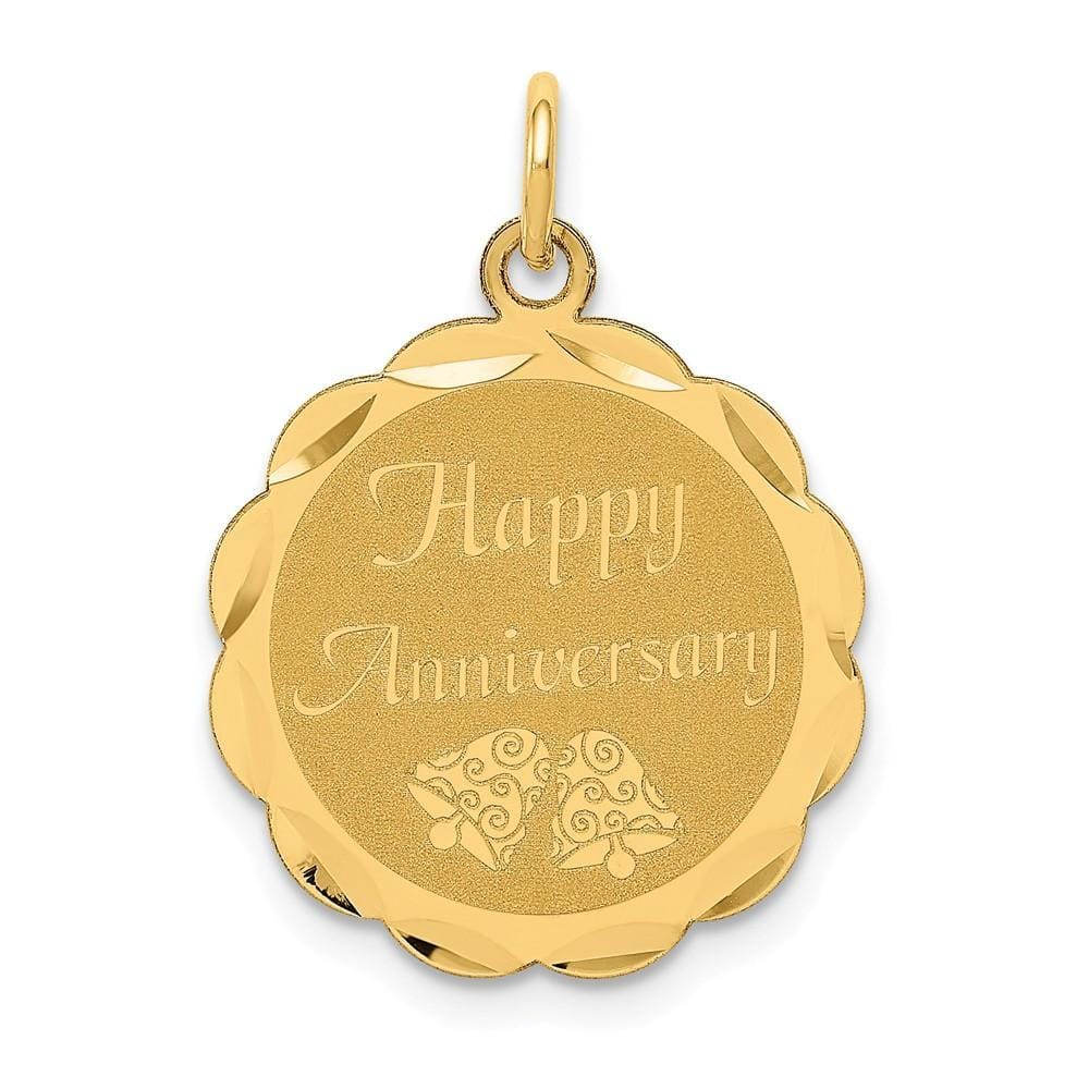 Lovely Rita's Pendants & Charms No Engraving 14k Yellow Gold Happy Anniversary Charm Pendant