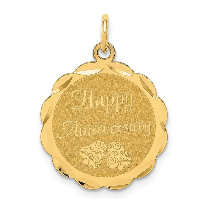 Lovely Rita's Pendants & Charms No Engraving 14k Yellow Gold Happy Anniversary Charm Pendant