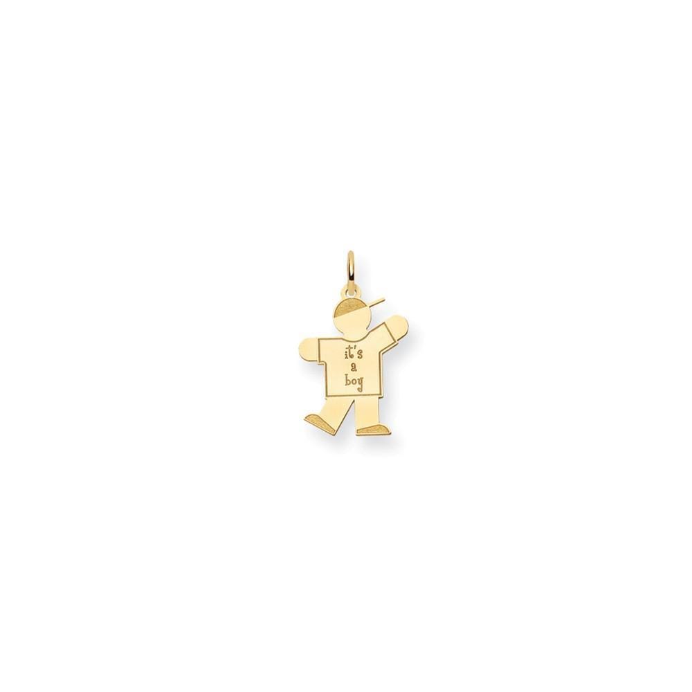 Lovely Rita's Pendants & Charms No Engraving 14k Yellow Gold It's a Boy Kiss Charm