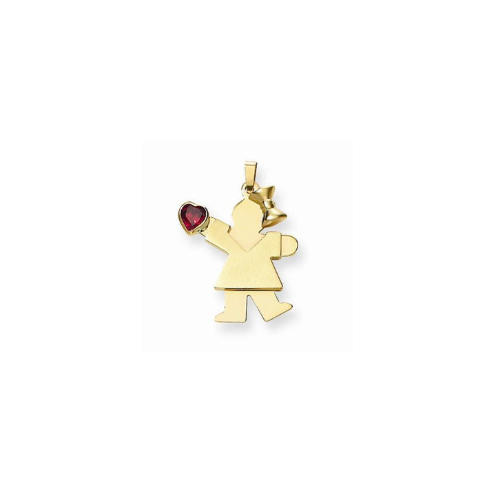 Lovely Rita's Pendants & Charms No Engraving 14k Yellow Gold Jan. Birthstone Kiss Girl Charm