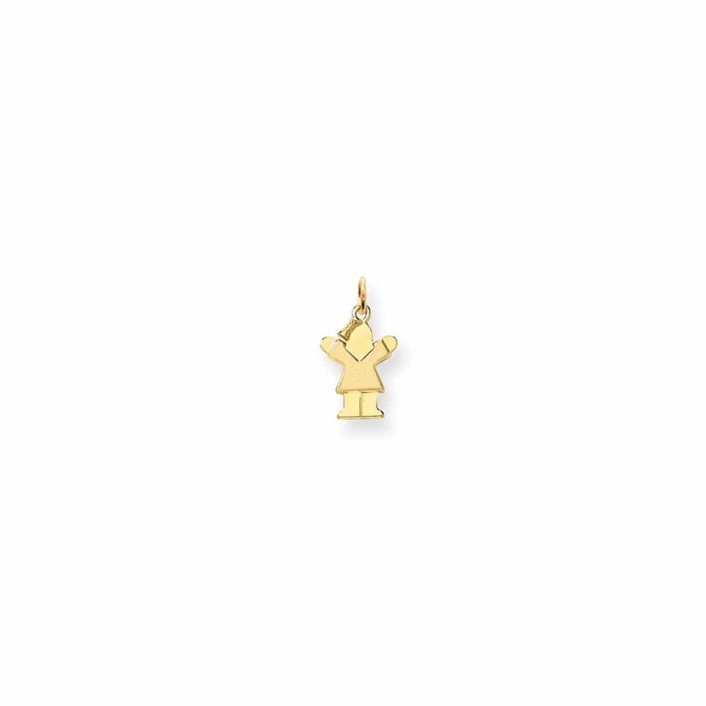 Lovely Rita's Pendants & Charms No Engraving 14k Yellow Gold Mini Girl With Bow Love Charm