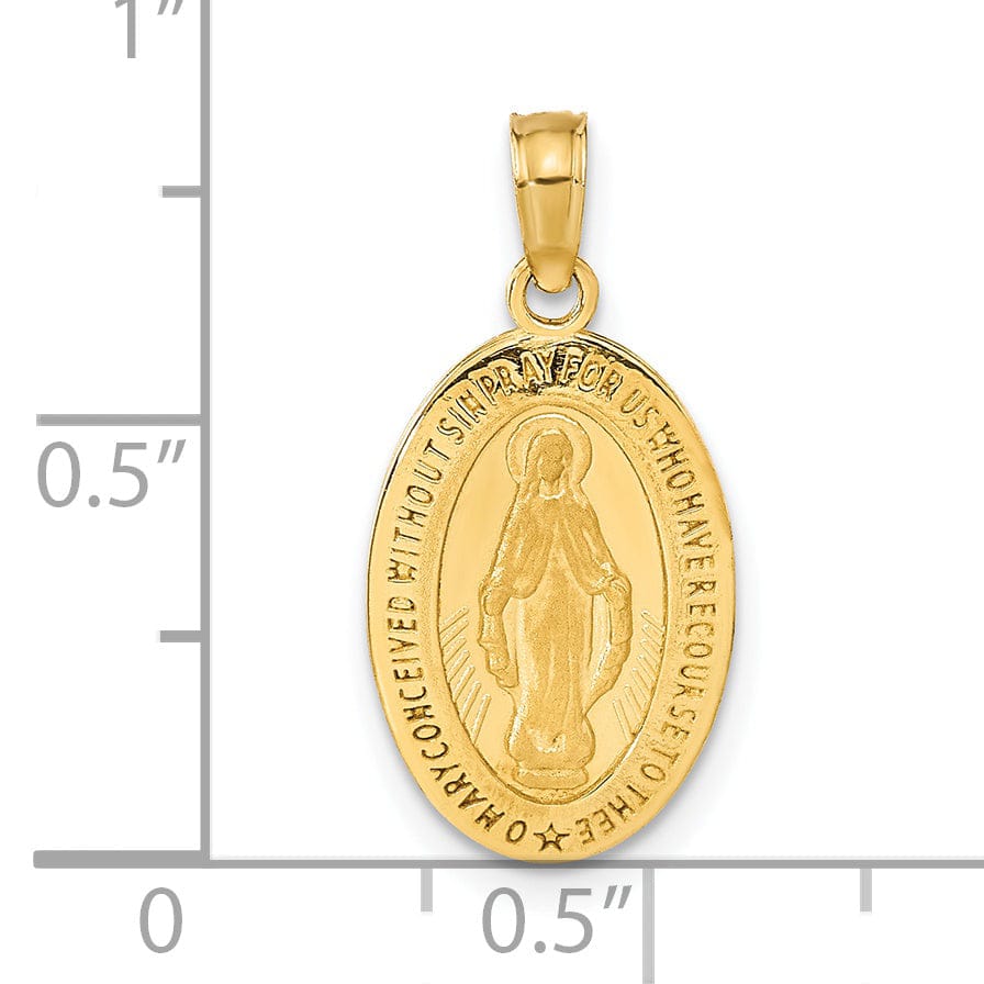 Lovely Rita's Pendants & Charms No Engraving 14k Yellow Gold Miraculous Medal Pendant