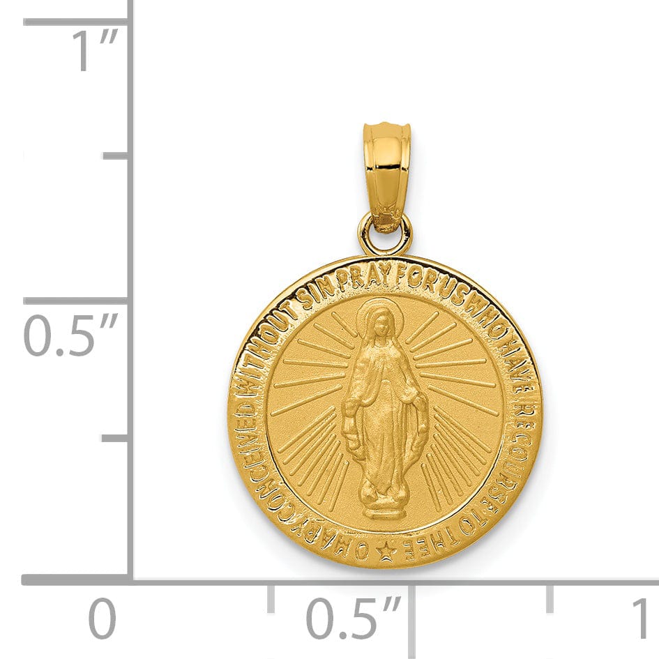Lovely Rita's Pendants & Charms No Engraving 14k Yellow Gold Miraculous Medal Pendant